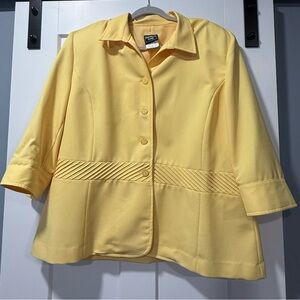 Vintage Southern Lady Yellow Button-Front Blouse Women’s Size 18 W